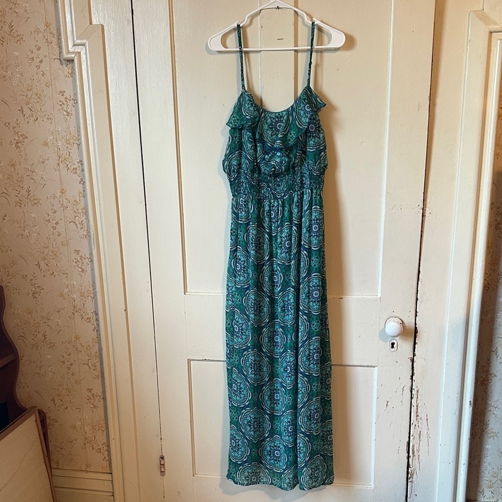 Faded Glory Green and blue maxi dress size XXL Women’s MK